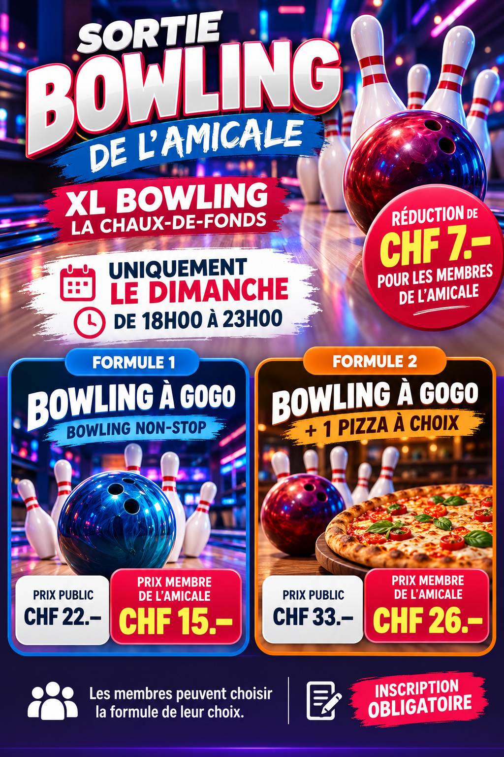 Soirée Bowling de l’Amicale